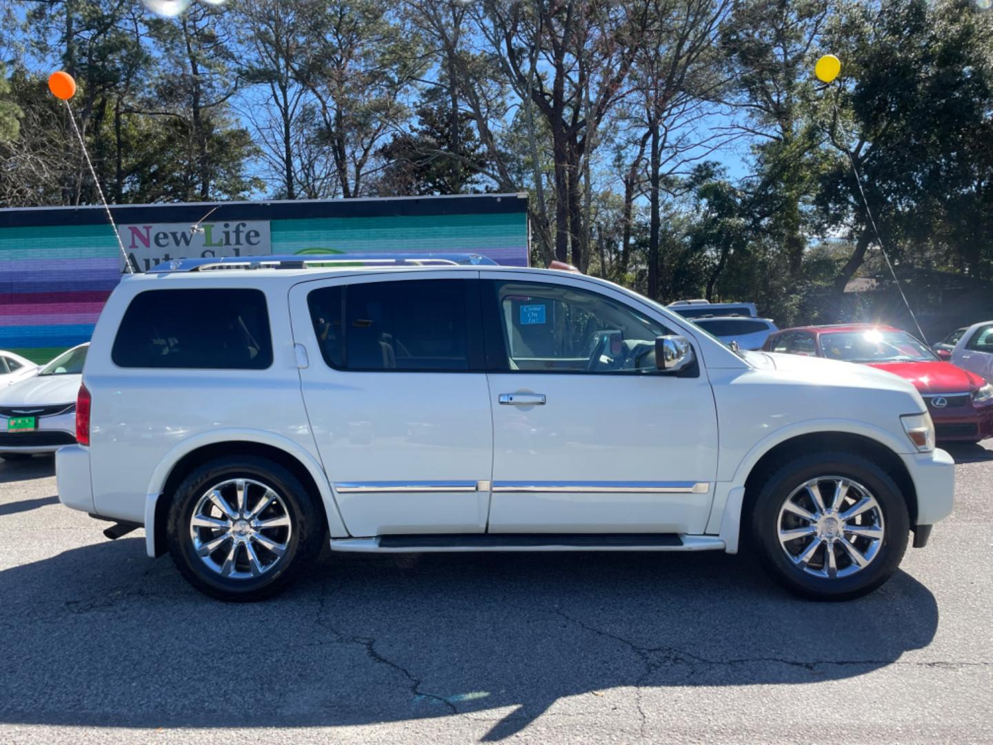 2008 WHITE INFINITI QX56 BASE (5N3AA08D18N) with an 5.6L engine, Automatic transmission, located at 5103 Dorchester Rd., Charleston, SC, 29418-5607, (843) 767-1122, 36.245171, -115.228050 - Photo#7